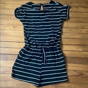 Striped Black and White womens  Romper